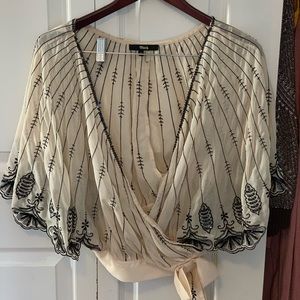 Nude embroidered blouse